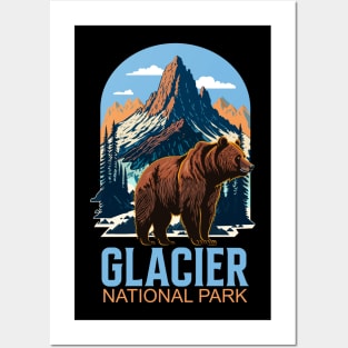 Glacier National Park Montana Grizzly Bear Posters and Art